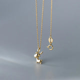 925 Silver Christmas Fawn Pendant Necklace Women Jewelry