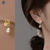 925 Silver Crystal Butterfly Stud Earrings Women Gift Jewelry