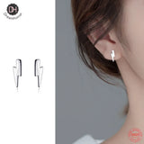925 Sterling Silver Lightning Stud Earrings Women Ear Jewelry