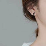 925 Sterling Silver Lightning Stud Earrings Women Ear Jewelry