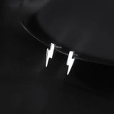 925 Sterling Silver Lightning Stud Earrings Women Ear Jewelry