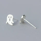 Sterling Silver Brushed Ghost Stud Earrings Party Jewelry SMT679