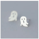 Sterling Silver Brushed Ghost Stud Earrings Party Jewelry SMT679
