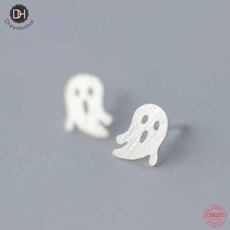 Sterling Silver Brushed Ghost Stud Earrings Party Jewelry SMT679