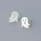Sterling Silver Brushed Ghost Stud Earrings Party Jewelry SMT679