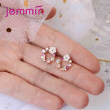 925 Sterling Silver Cubic Zircon Circle Earrings for Women