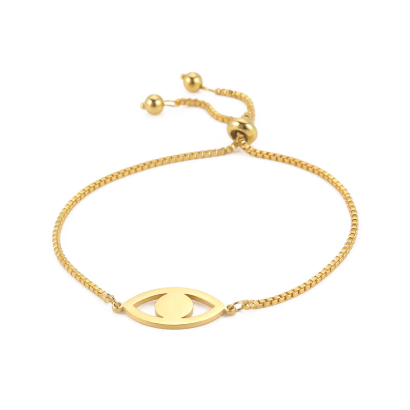 Hollow Evil Eye Bracelet Stainless Steel Jewelry Gift