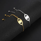 Hollow Evil Eye Bracelet Stainless Steel Jewelry Gift