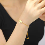 Hollow Evil Eye Bracelet Stainless Steel Jewelry Gift