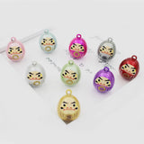 Cartoon Daruma Jingle Bell Charms Necklace Gift