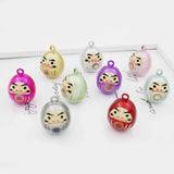 Cartoon Daruma Jingle Bell Charms Necklace Gift