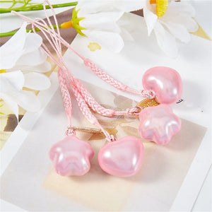 Heart Sakura Close Jingle Bell Charm Pendant - Kids Bag Gift