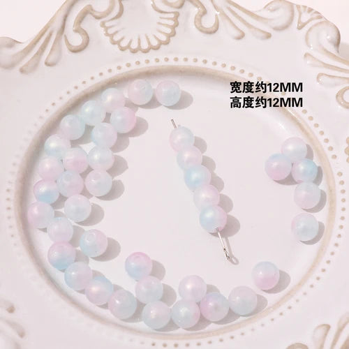 Gradient Powder Round Beads DIY Earrings Bracelets Necklace Accessories