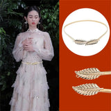Golden Leaf Belt For Dresses Women's Metal Belt Stylish Waist Chain Stunning