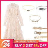 Golden Leaf Belt For Dresses Women's Metal Belt Stylish Waist Chain Stunning