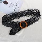 Braided Belt Round Wooden Button Women Waist Chain Ethnic Style Belts