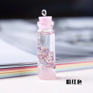 10pcs Drift Bottle Pendant with Dried Flower Charm Resin Cabochons