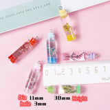 10pcs Drift Bottle Pendant with Dried Flower Charm Resin Cabochons