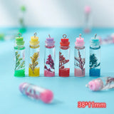 10pcs Drift Bottle Pendant with Dried Flower Charm Resin Cabochons
