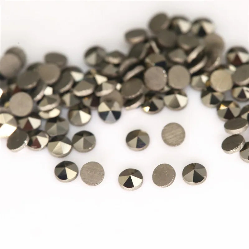0.8~2mm Round Flat Back Loose Brass Marcasite Stone Beads