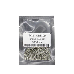 0.8~2mm Round Flat Back Loose Brass Marcasite Stone Beads for DIY Jewelry