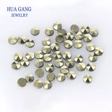 0.8~2mm Round Flat Back Loose Brass Marcasite Stone Beads for DIY Jewelry