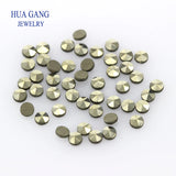 0.8~2mm Round Flat Back Loose Brass Marcasite Stone Beads for DIY Jewelry