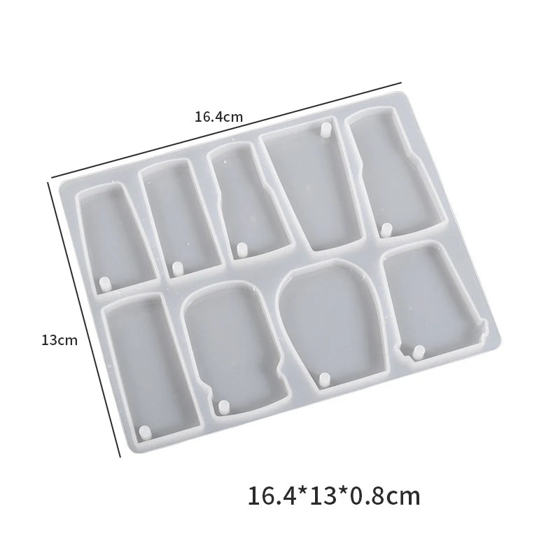 Drink Cup Tag Crystal Epoxy Resin Mold Wine Coffee Mason Can Pendant Silicone