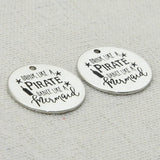 Pirate & Mermaid Charm Pendant, 5pcs/Lot, 22mm