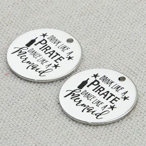 Pirate & Mermaid Charm Pendant, 5pcs/Lot, 22mm