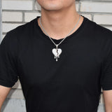 Drip Heart Necklace & Pendant CZ Hip Hop Jewelry