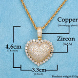 Zircona Heart Pendant Women Necklace Hip Hop Rock Street Jewelry