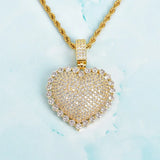 Zircona Heart Pendant Women Necklace Hip Hop Rock Street Jewelry