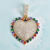 Zircona Heart Pendant Women Necklace Hip Hop Rock Street Jewelry