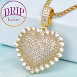 Zircona Heart Pendant Women Necklace Hip Hop Rock Street Jewelry