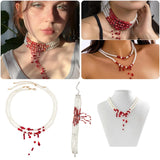 Blood Pearls Halloween Party Choker Necklace