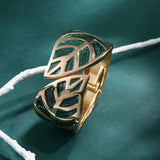 Adjustable Metal Leaf Bracelet for Women