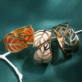 Adjustable Metal Leaf Bracelet for Women
