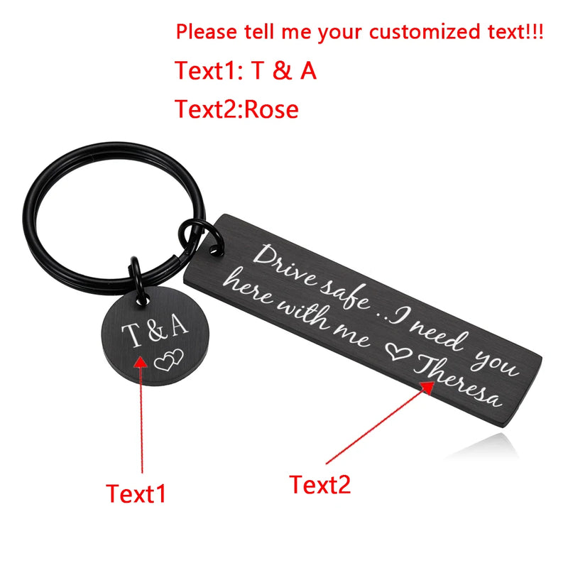 Drive Safe Keychain Personalized Keychain for Car Keys