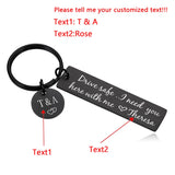 Drive Safe Keychain Personalized Keychain for Car Keys