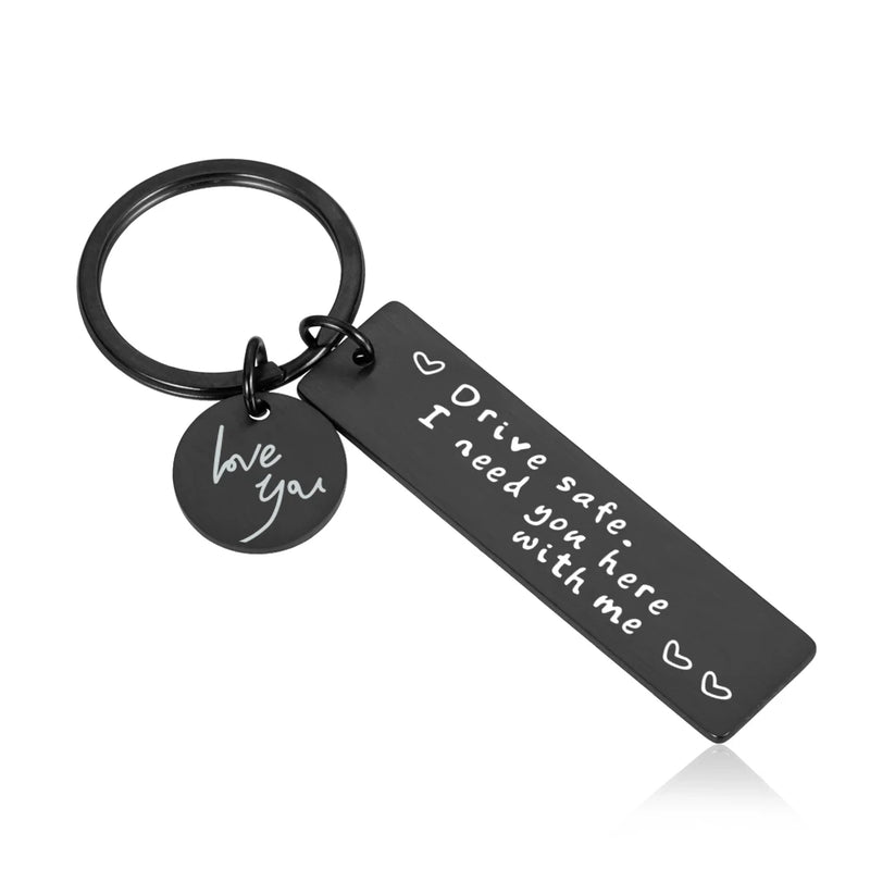 Drive Safe Keychain Lettering Love You Men Women Boyfriend Husband Key Chain