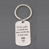 Custom Drive Safe Keychain for Boyfriend, Personalized Picture Keepsake