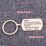 Personalized Drive Safe Keyring for Husband Boyfriend