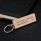 Personalized Wooden Initials Keychain for Men Women