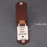 Customized Photo Leather Keychain - Drive Safe Keychain with Your Photo and Text
