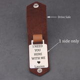Customized Photo Leather Keychain - Drive Safe Keychain with Your Photo and Text
