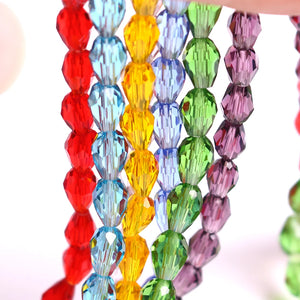 Loose Crystal Glass Beads Red Teardrop Lampwork Craft Materials DIY