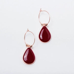 Blue Drop Cabochons Dangle Earrings