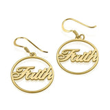 Personalized Circle Name Earrings Dangle Hoop for Women