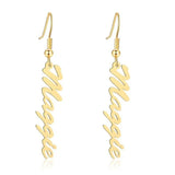 Sideway Name Letter Earrings Stainless Steel Accessaries